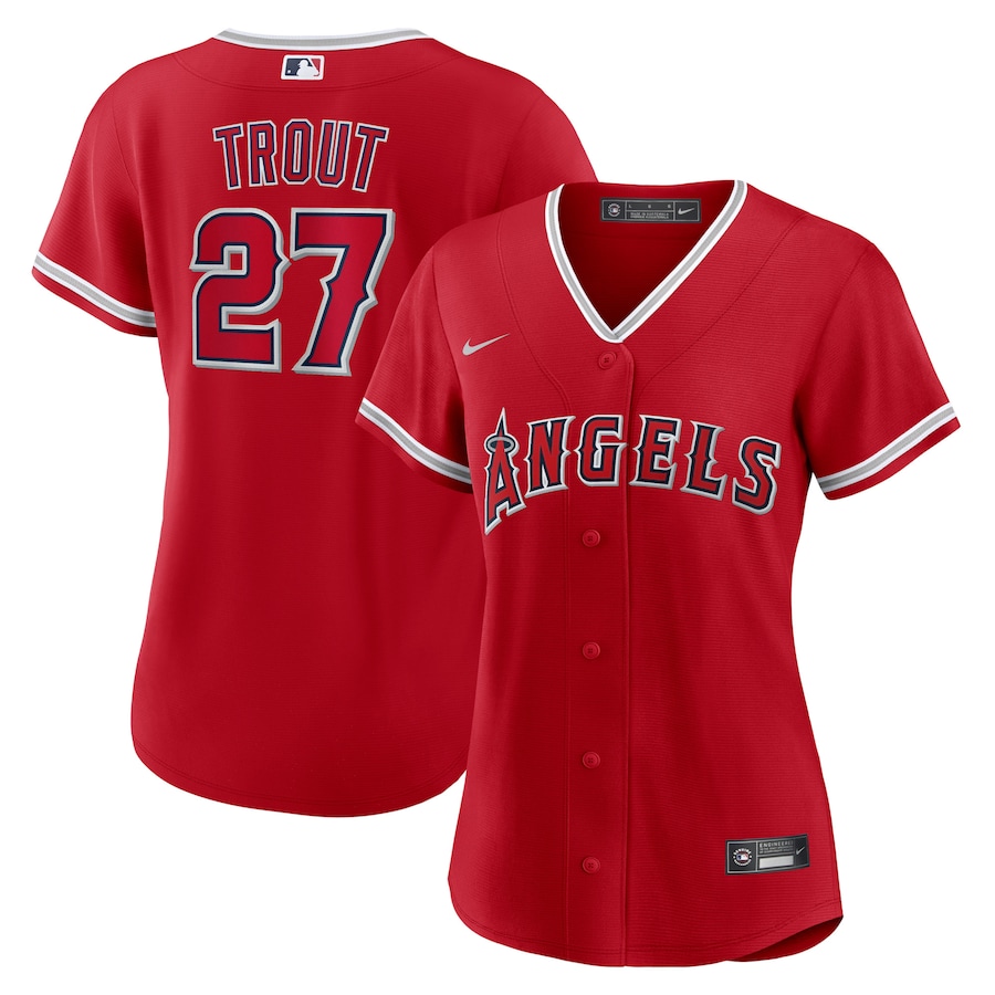 Mike Trout Los Angeles Angels Women's Alternate Player Jersey Red