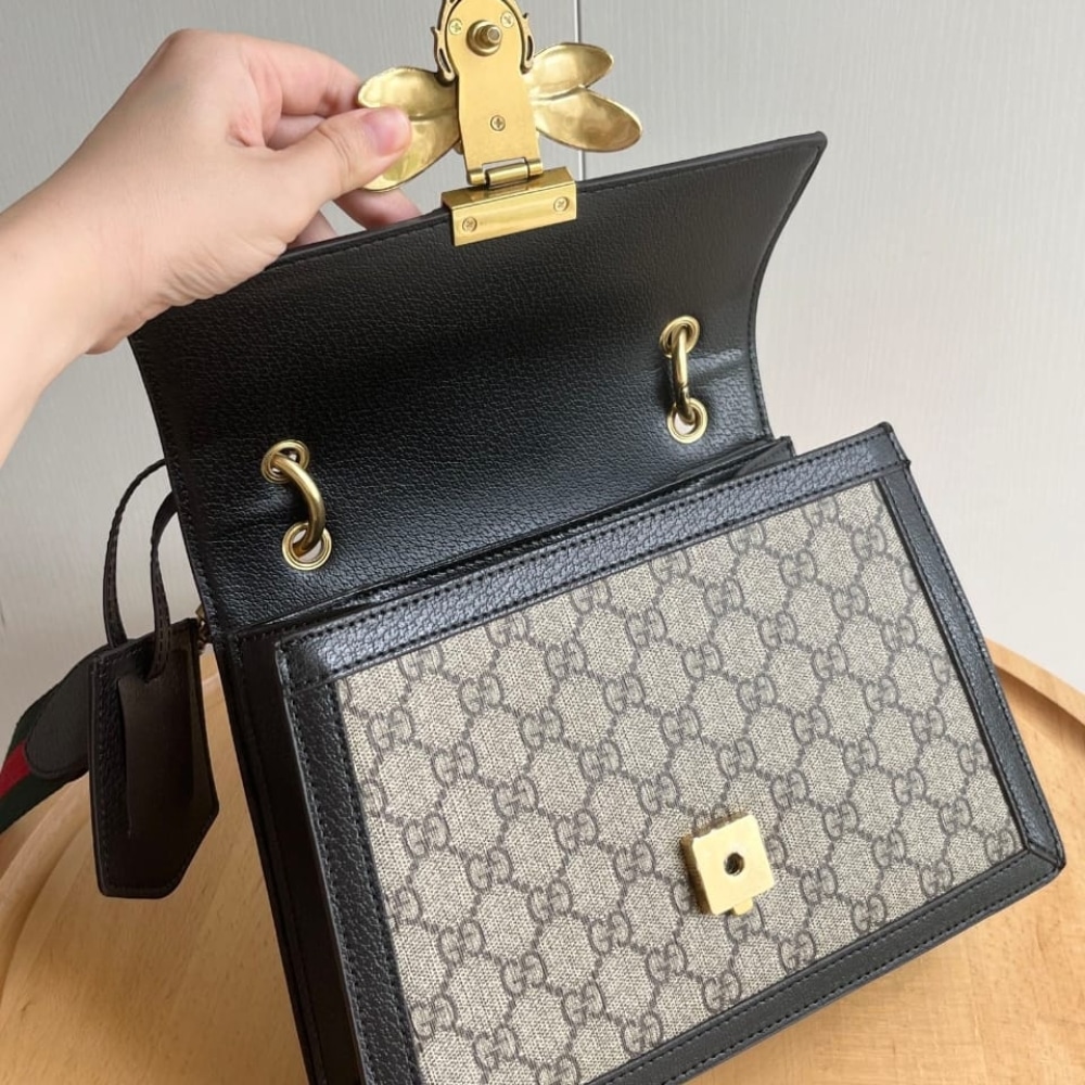 Gucci Queen Margaret Gg Small Top Handle Bag Black 25Cm
