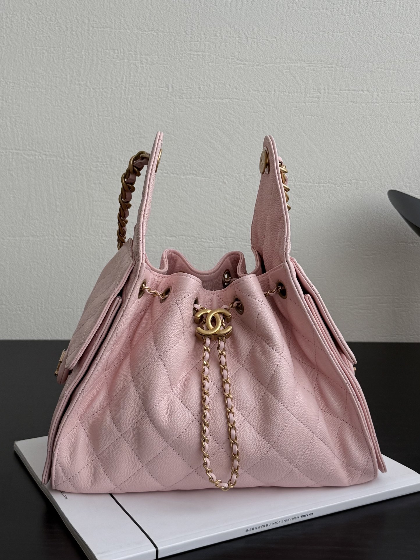 Chanel Spring-Summer 2025 Handbag Grained Calfskin & Gold-Tone Metal Pink 30Cm/ 11.8In