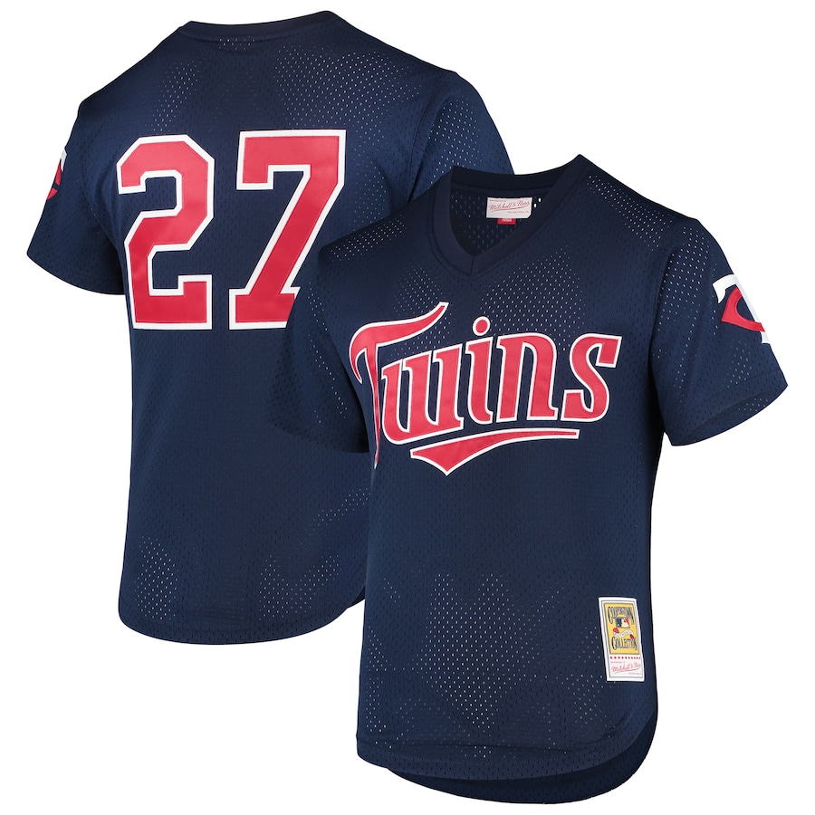 David Ortiz Minnesota Twins Mitchell&Ness 2002 Cooperstown Collection Mesh Batting Practice Jersey Navy