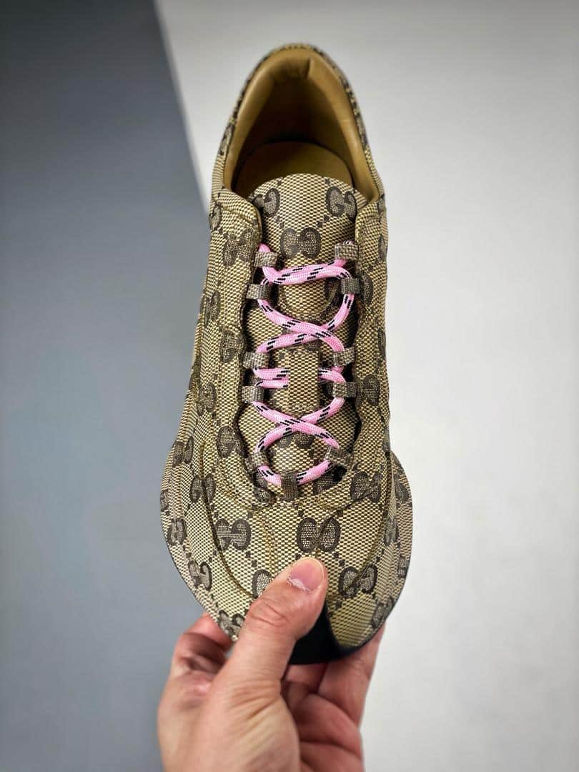Gucci Women’S Gucci Run Sneaker In Water Transfer Printed Leather Beige 725612 Aabeb 9742