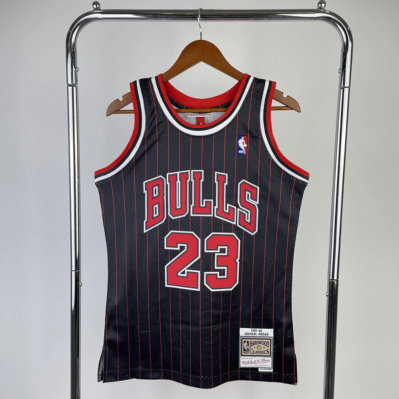 1995-96 NBA Chicago Bulls 23 JORDAN Black Basketball Jersey