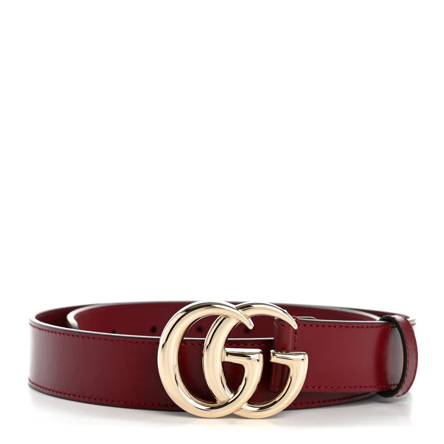 Plutone Calfskin Double G 30mm Belt 80 32 Rosso Ancora