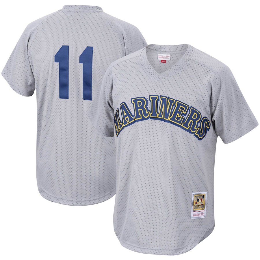 Edgar Martinez Seattle Mariners Mitchell&Ness Cooperstown Collection Mesh Batting Practice Jersey Charcoal