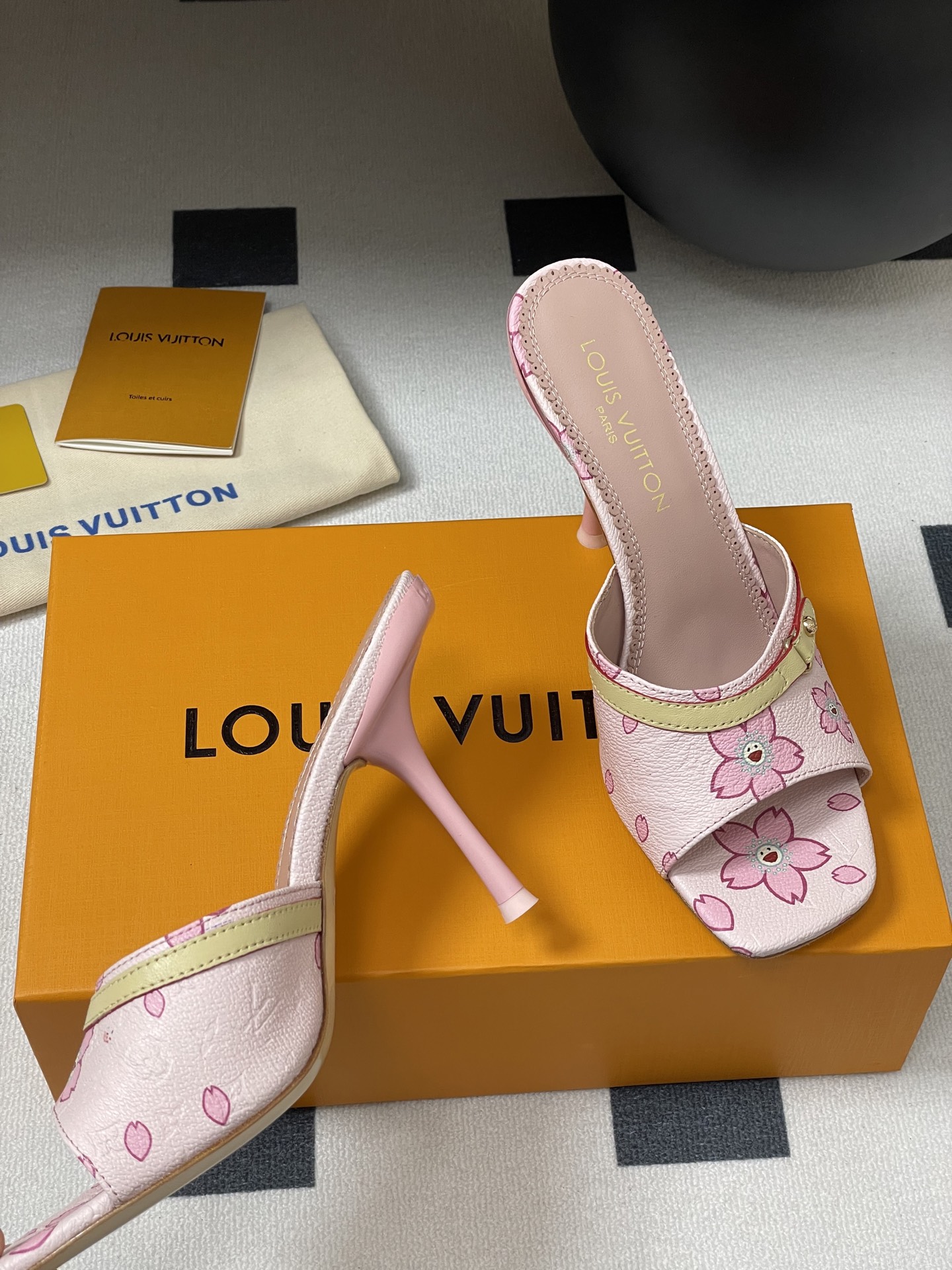 Louis Vuitton x Takashi Murakami Cherry Blossom Mule Pink Monogram Canvas