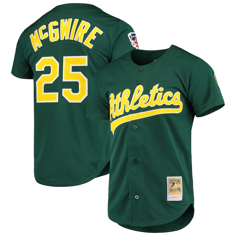 Mark McGwire Oakland Athletics Mitchell&Ness 1997 Cooperstown Collection Jersey Green