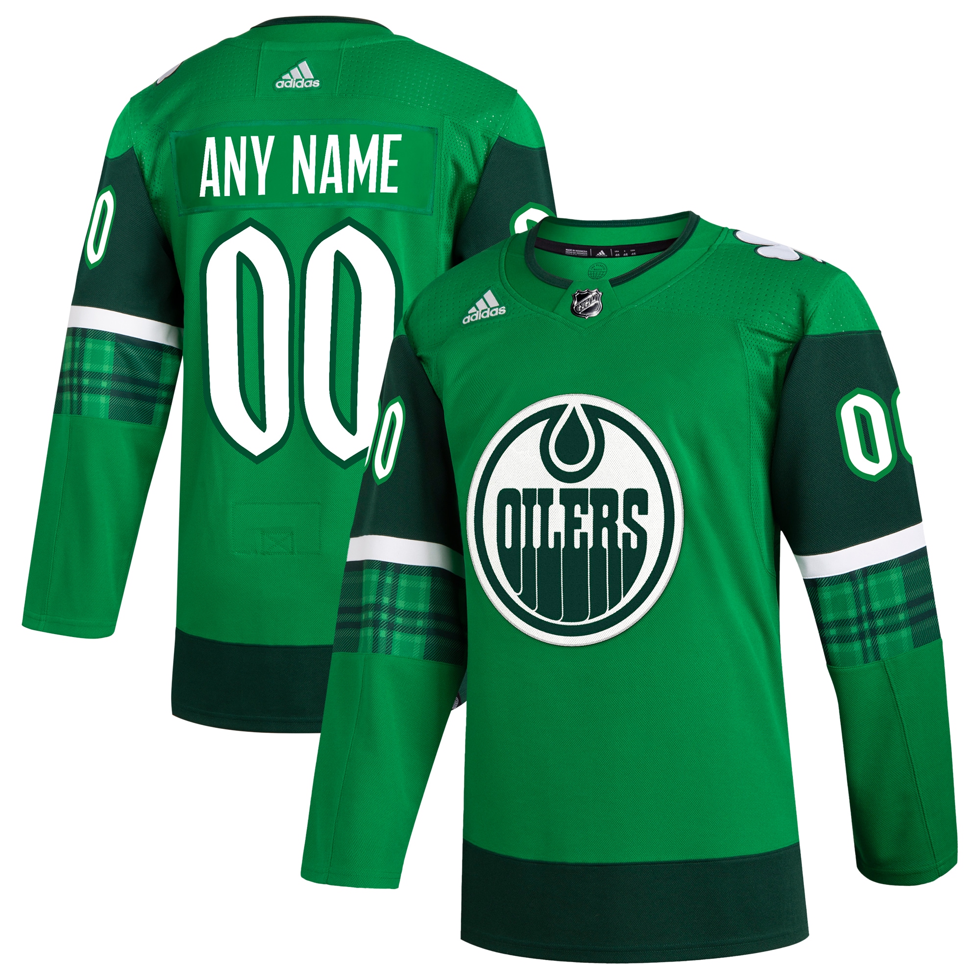 Edmonton Oilers adidas St. Patrick’s Day Authentic Custom Jersey – Kelly Green