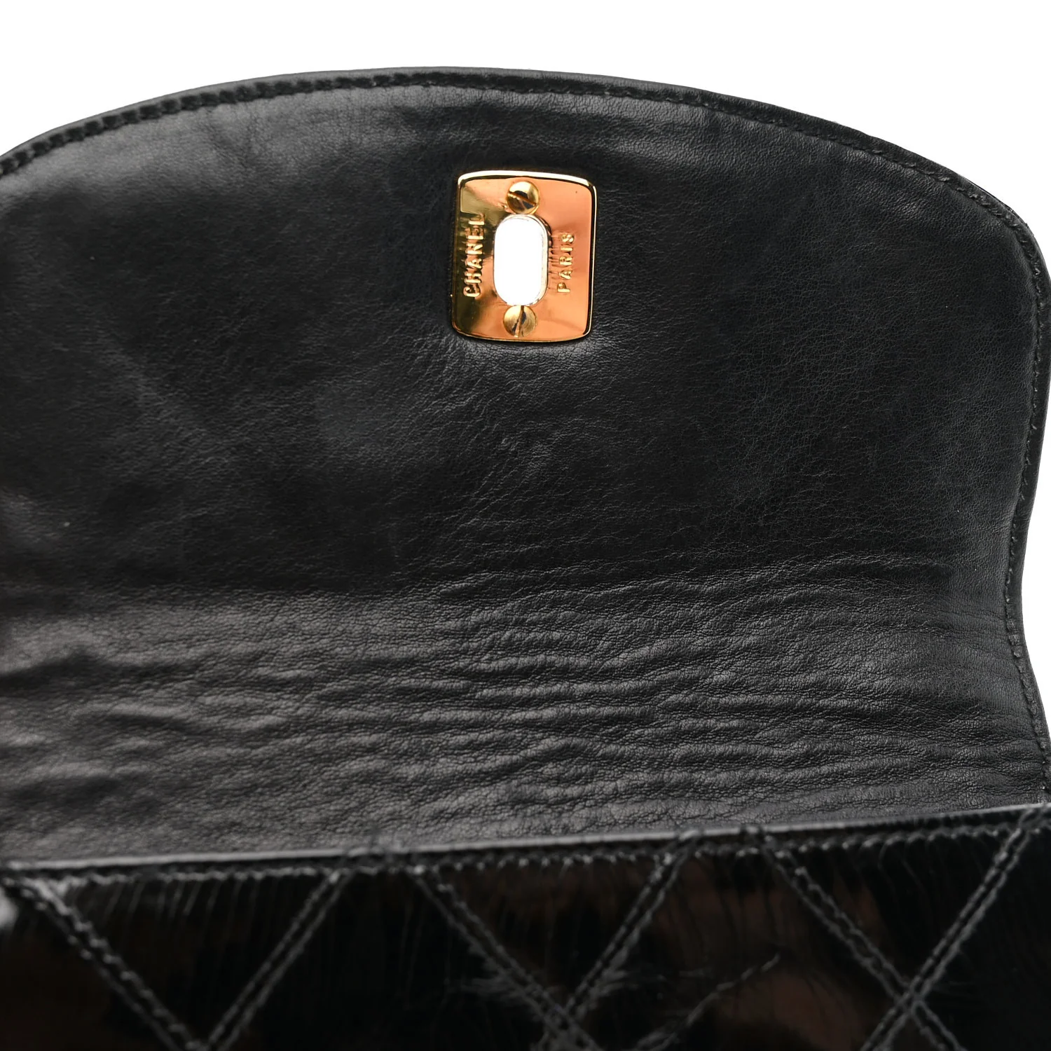 Patent Flap Waist Belt Bag Black