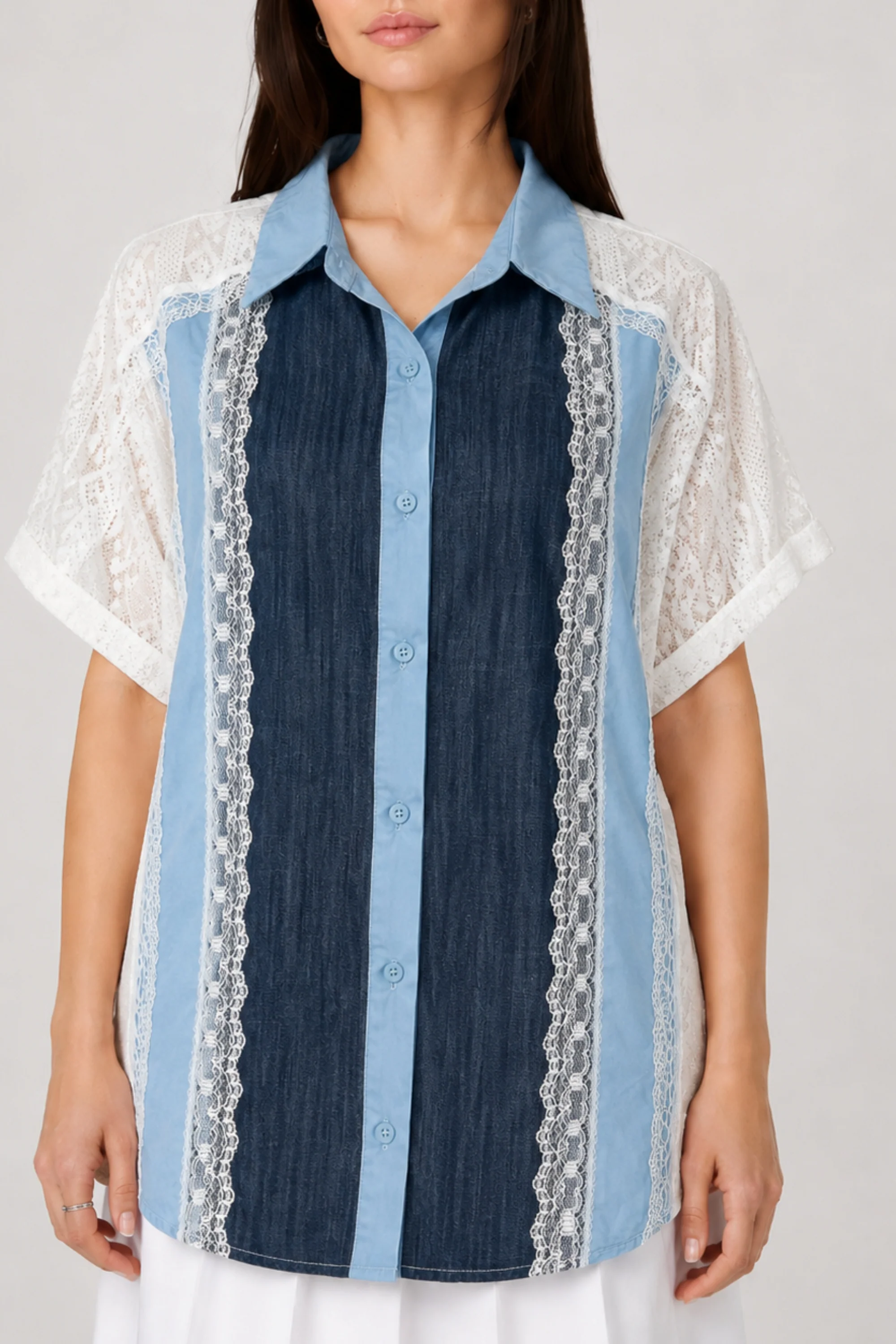 Seabreeze Lace Panel Shirt