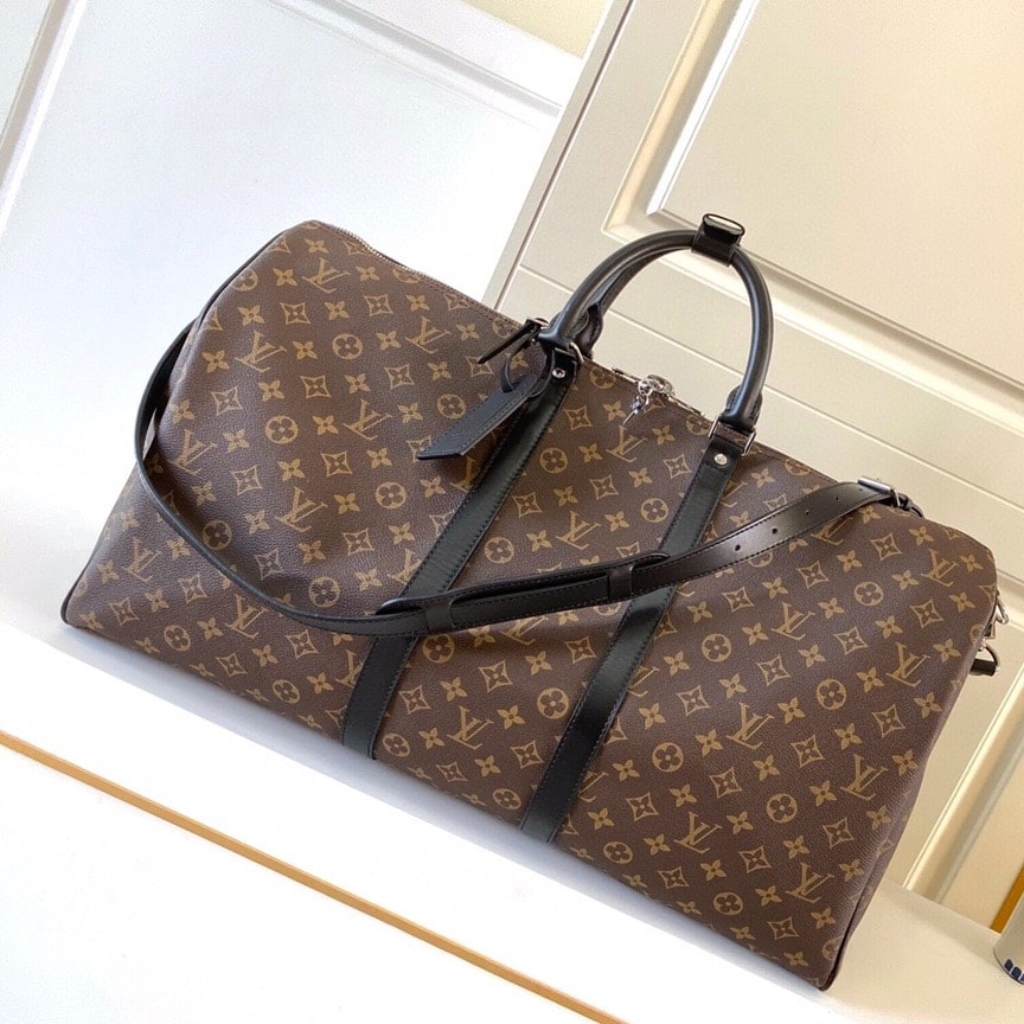 Louis Vuitton Keepall Bandoulière 55 Monogram Macassar 55cm M56714