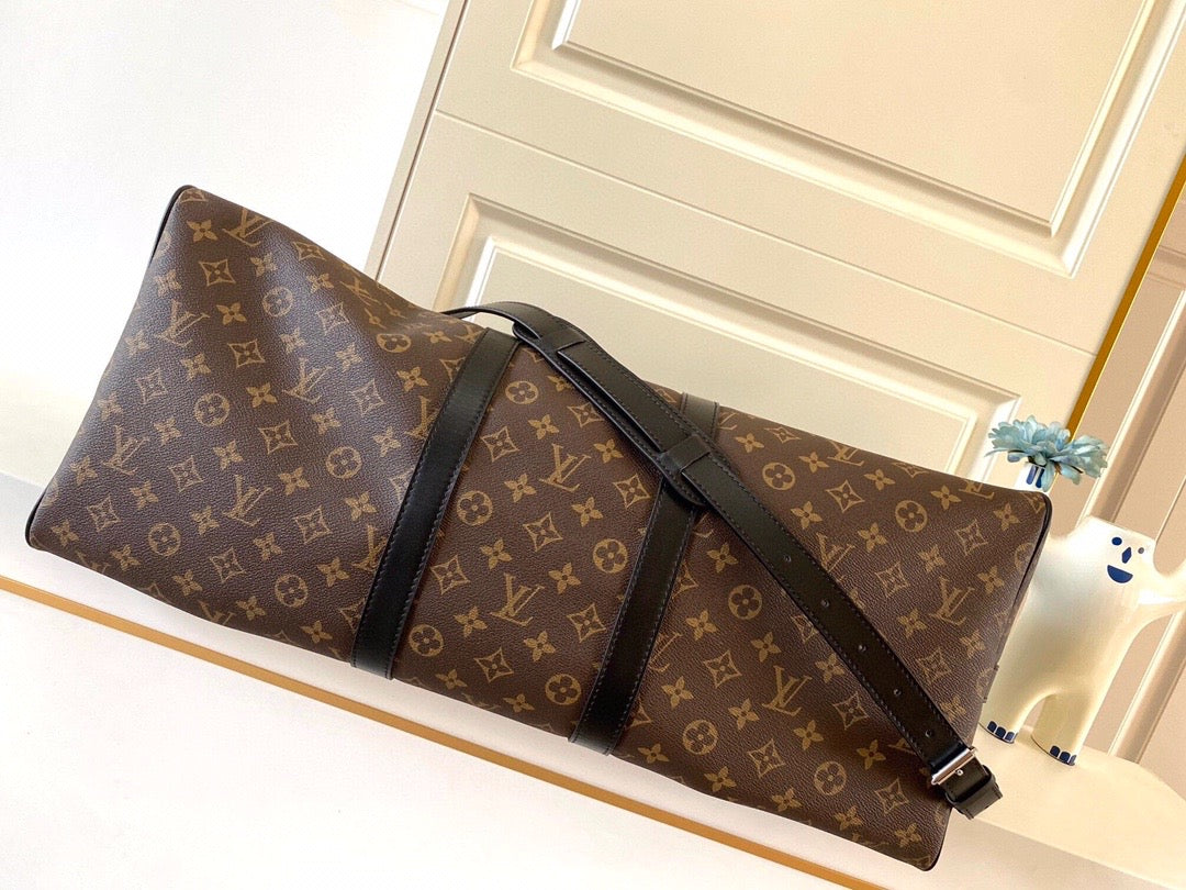 Louis Vuitton Keepall Bandouli Re 55 Monogram Macassar 55cm M56714