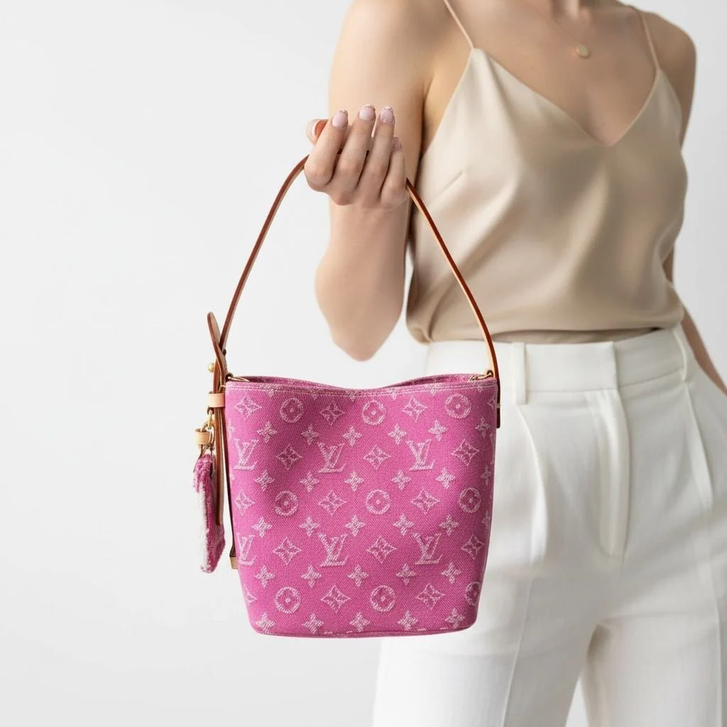 Louis Vuitton All In BB Bag Fuchsia Denim Fabric 16cm M27626