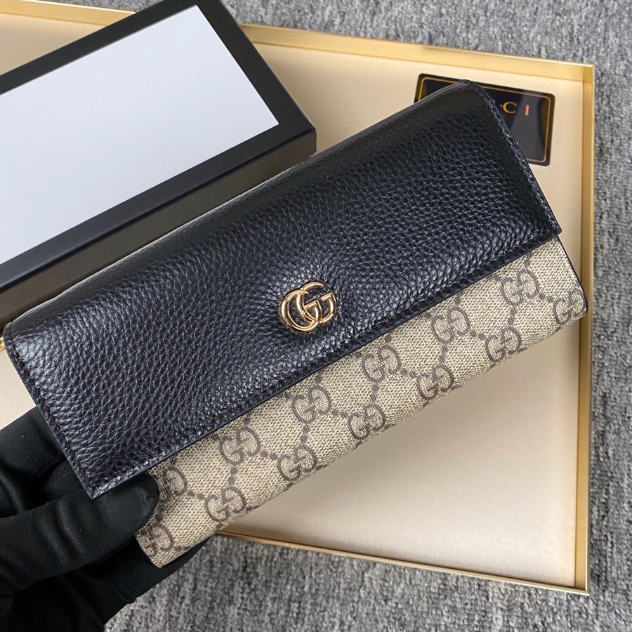 Gucci Gg Marmont Bicolor Wallet On Chain Beige Ebony 19Cm 546585 17Wag 1283