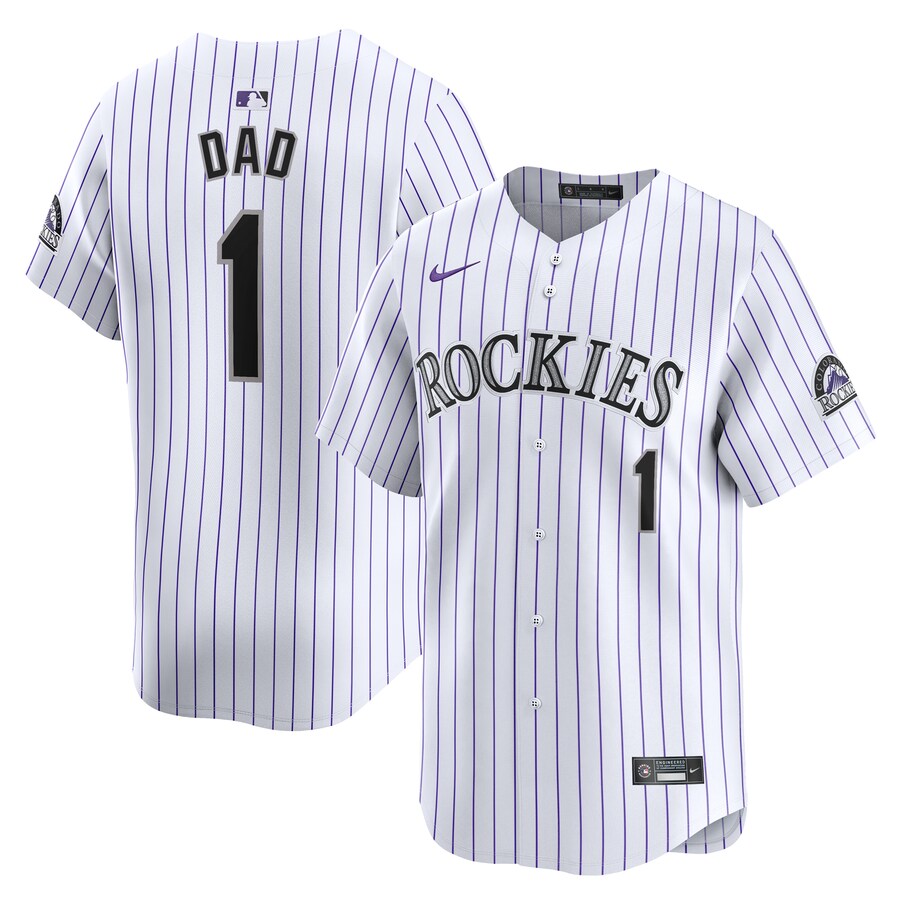 Colorado Rockies #1 Dad Home Limited Jersey White