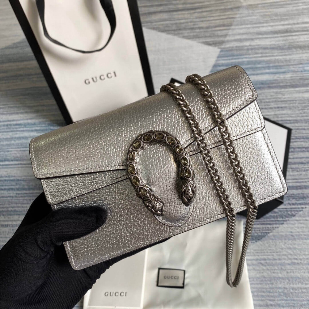 Gucci Dionysus Super Mini Bag in Silver