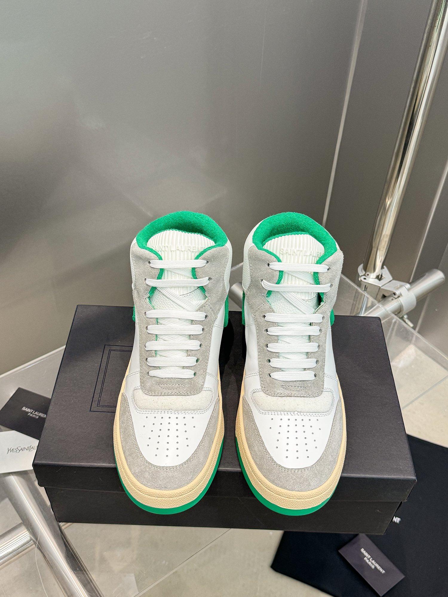 YSL Leather High Top Sneakers