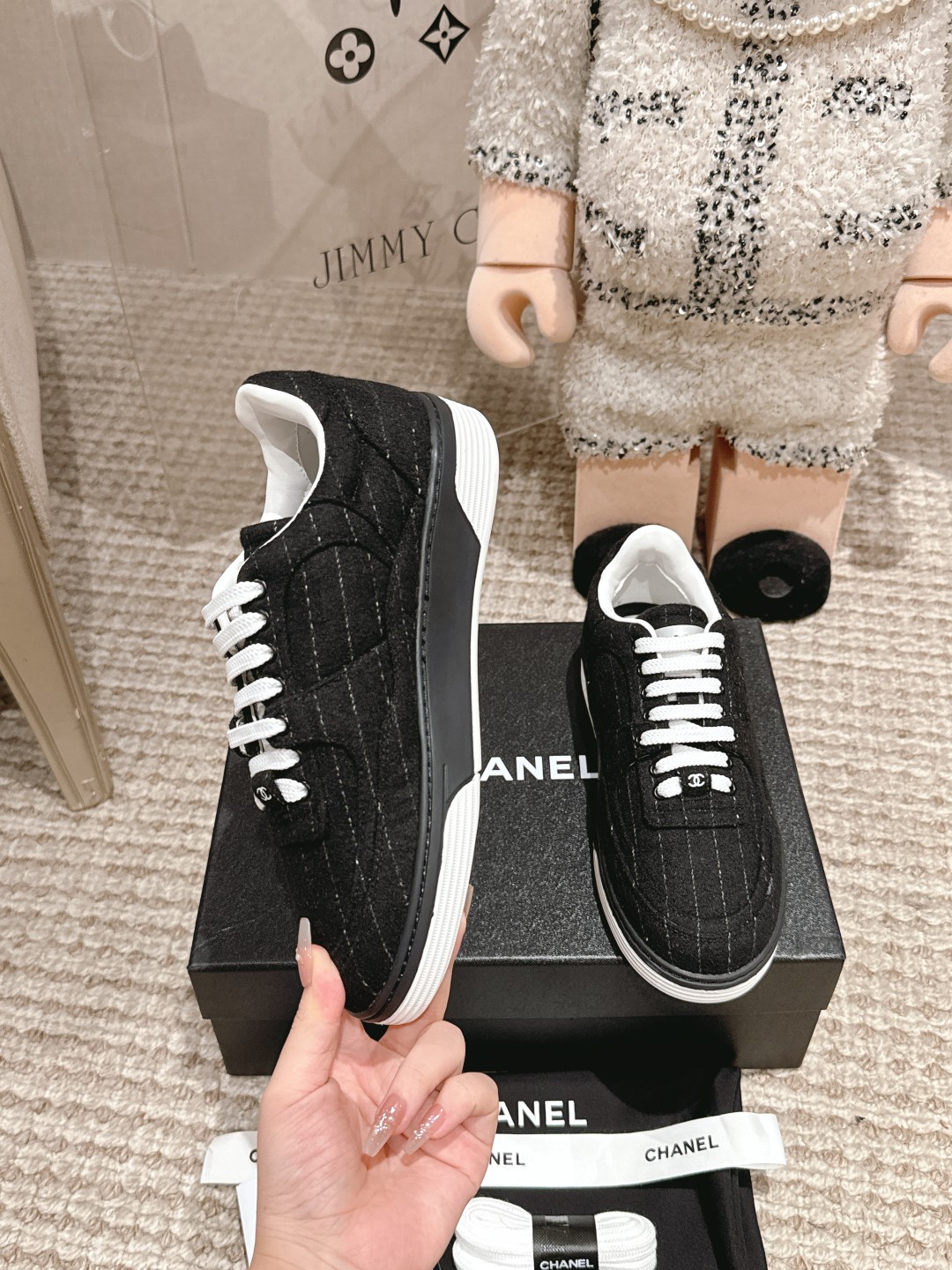 CHANEL Wool & Mixed Fibers Sneakers
