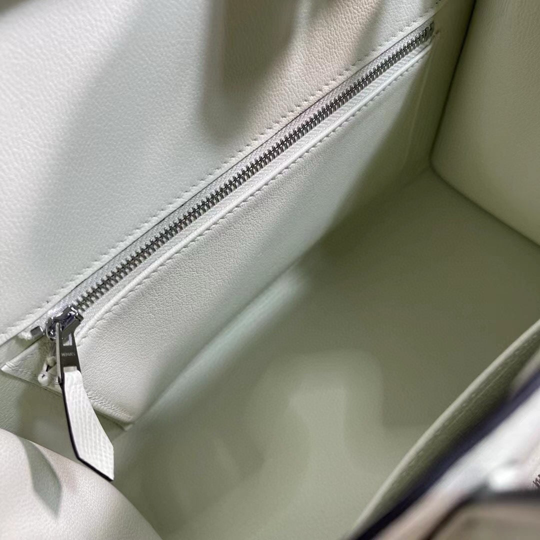 Hermes Birkin 25Cm Vert Fizz Togo Leather Silver Hardware
