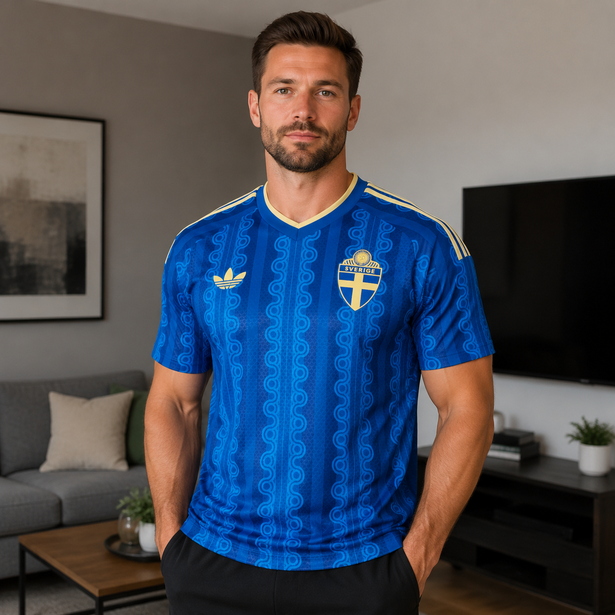 World Cup 2026 Sweden Team Away Football Jersey Player Version - JerseyFun