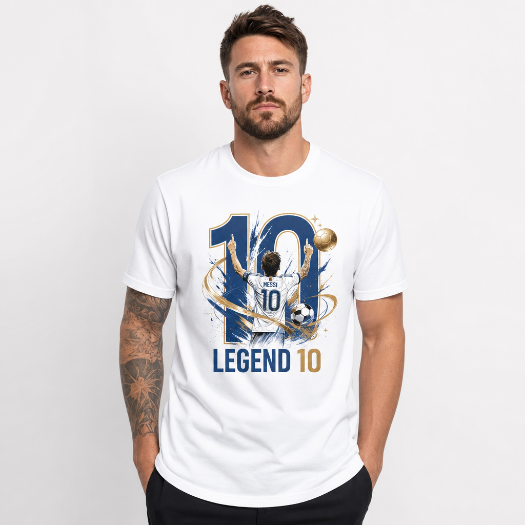 Messi World Cup Printed T-Shirt Unisex Loose Fit T-Shirt 100% Cotton Soft Comfortable Summer Casual Printed Top
