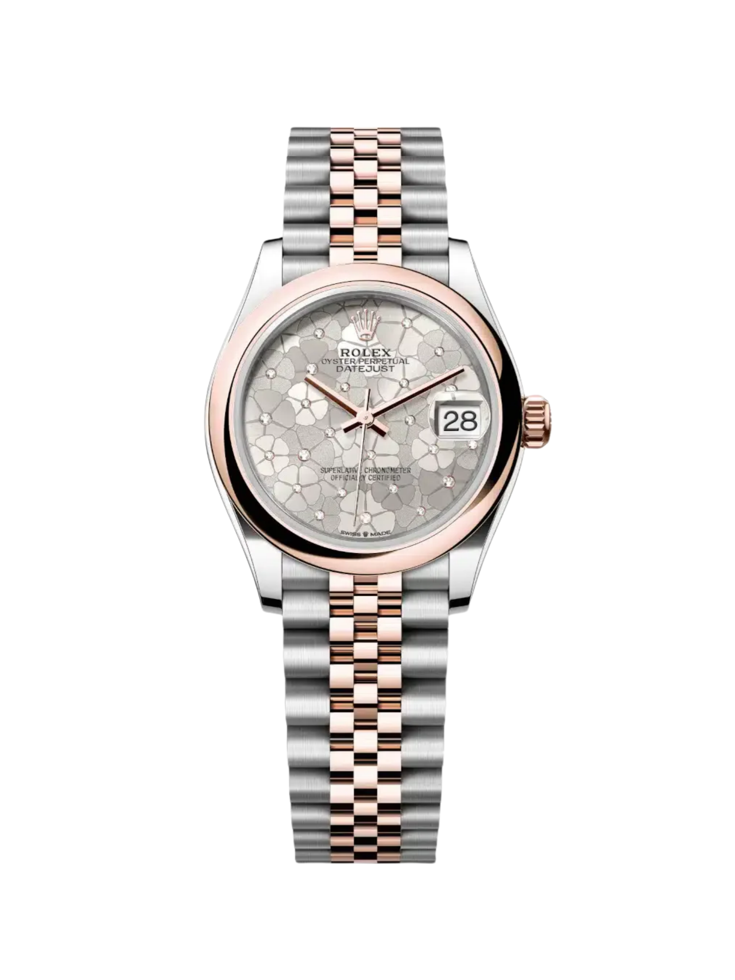 Rolex Datejust m278241-0031/0032 31mm  Silver Floral Motif Dial Oyster Bracelet Watch