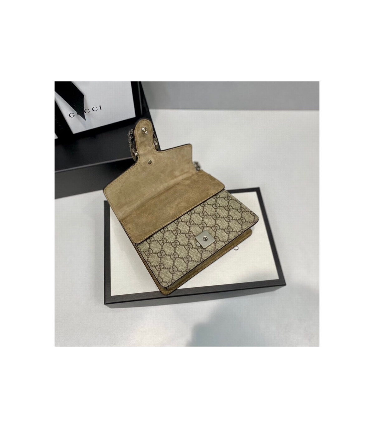 Gucci Dionysus GG Supreme Mini Bag Apricot