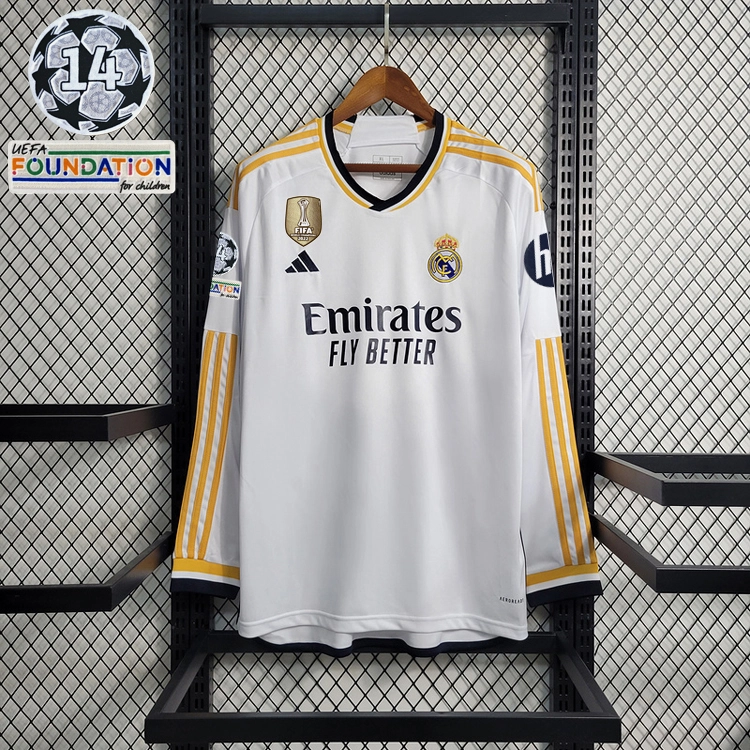 2023-24 Real Madrid Home Long Sleeve VALVERDE MODRIC VINI JR. BELLINGHAM CARVAJAL Football jersey