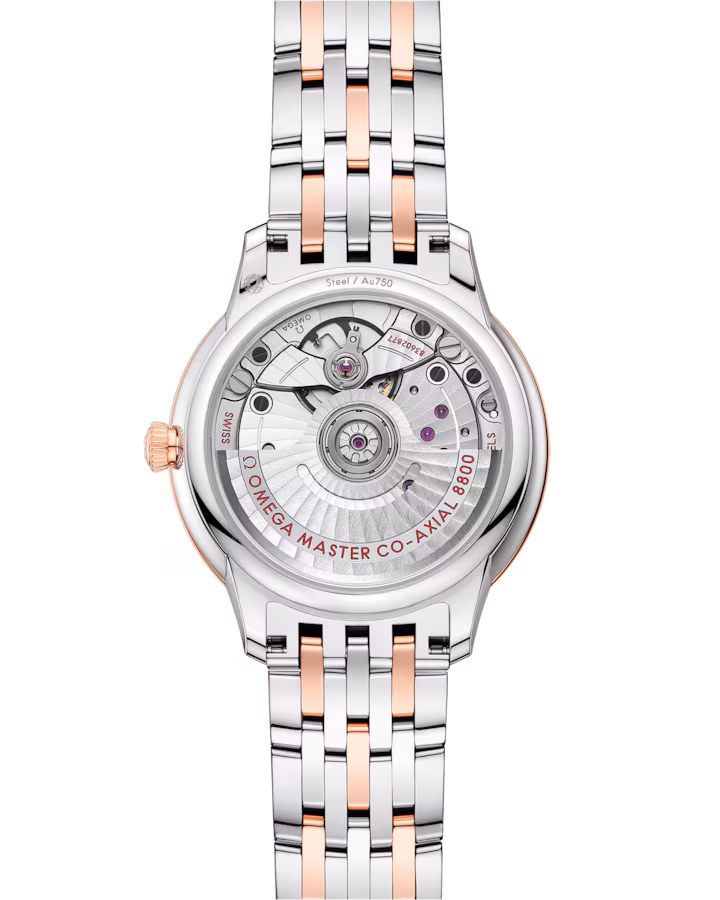 Omega De Ville Prestige 34mm Silver Dial Stainless Steel and Sedna™ 18k Rose Gold Bracelet 434.20.34.20.02.003
