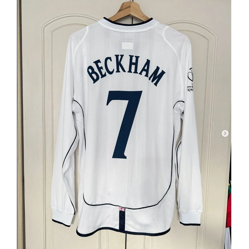 retro 2002 England Home Long Sleeve football jersey retro
