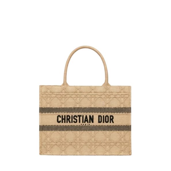 DIOR 36CM NATURAL CANNAGE RAFFIA MEDIUM BOOK TOTE
