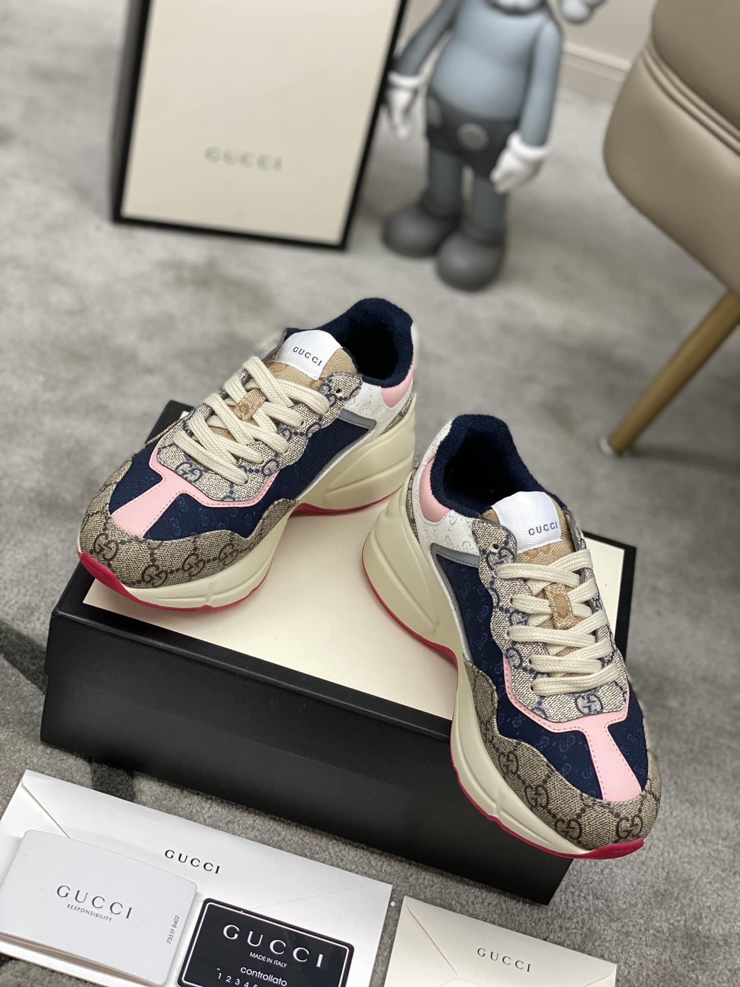 Gucci Wmns Gg Rhyton Beige White Pink 620185 99Wf0 4371
