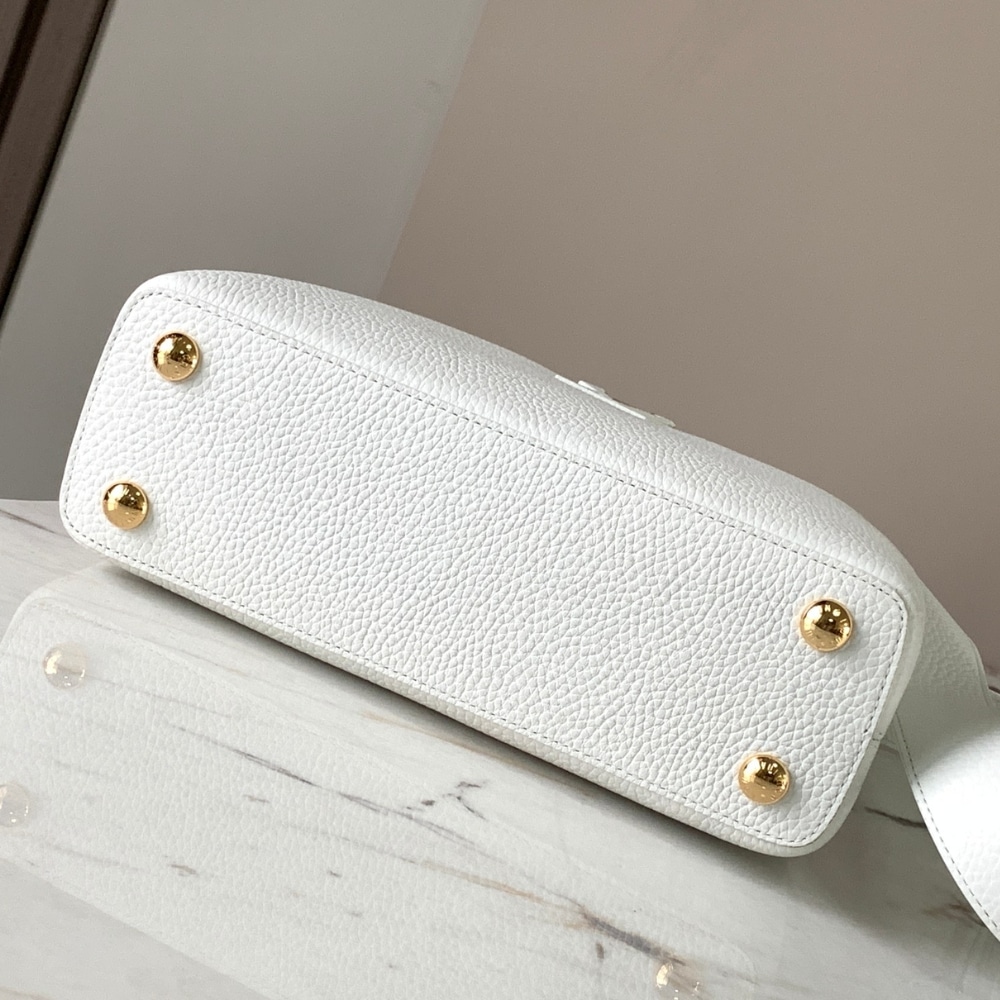 Louis Vuitton Capucines BB White And Python Trim 27cm