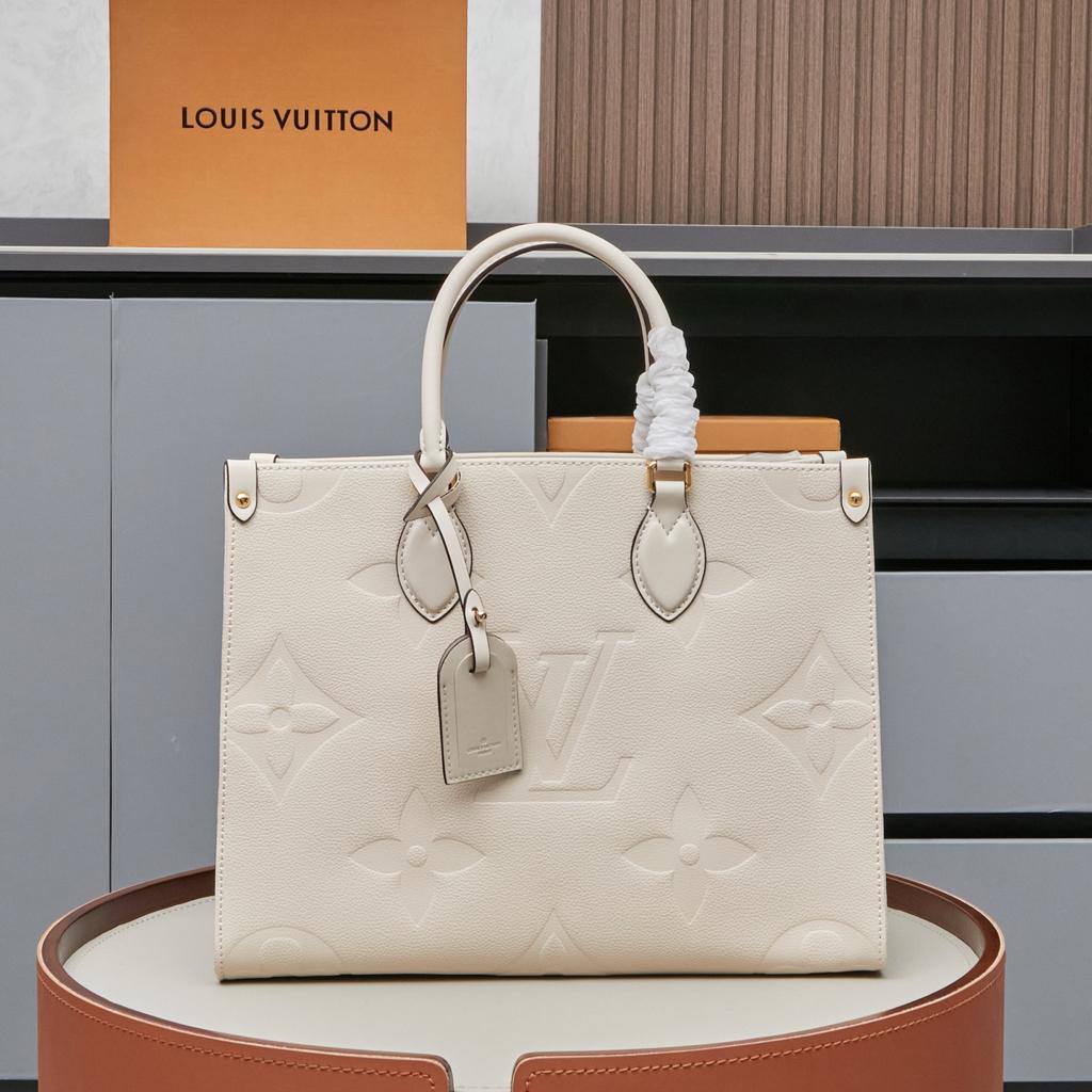 Louis Vuitton LV Onthego MM Tote Bag Monogram Beige 35cm M46531