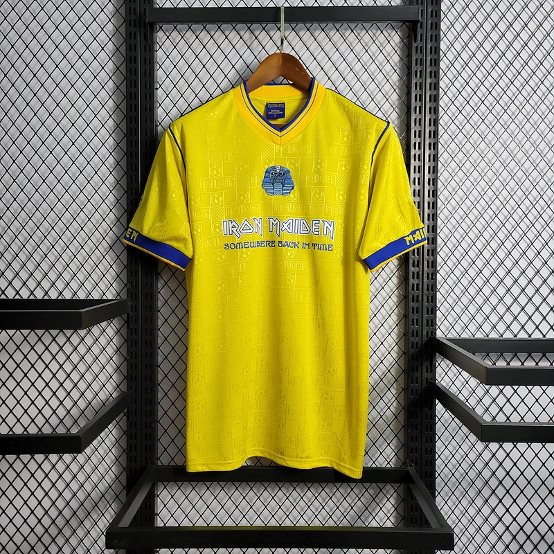 Retro 2008 West Ham Iron Maiden Yellow Football jersey retro