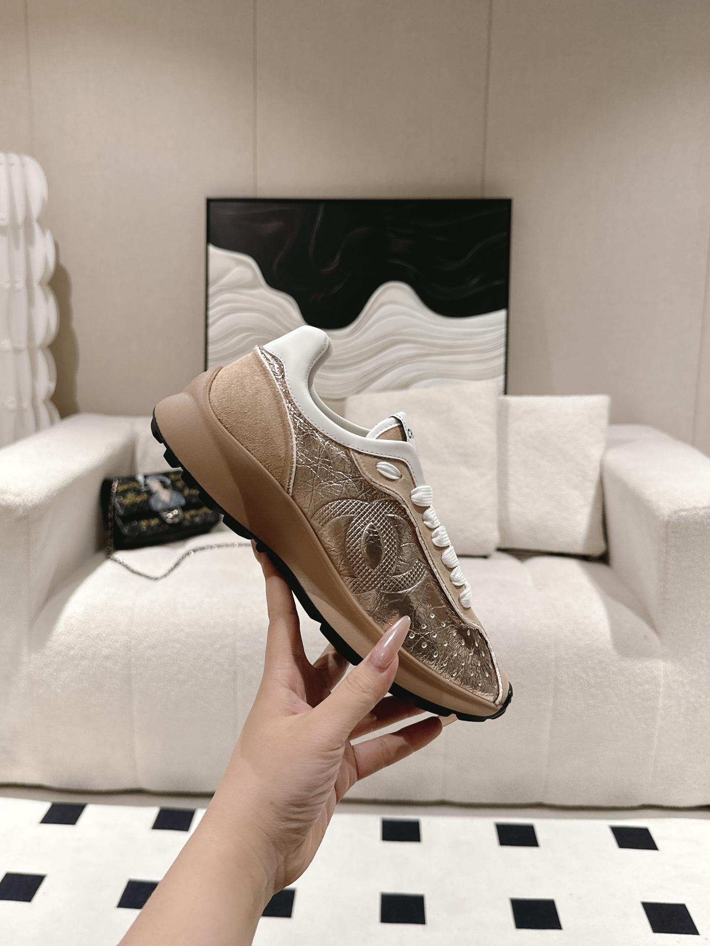 CHANEL Calfskin Sneakers