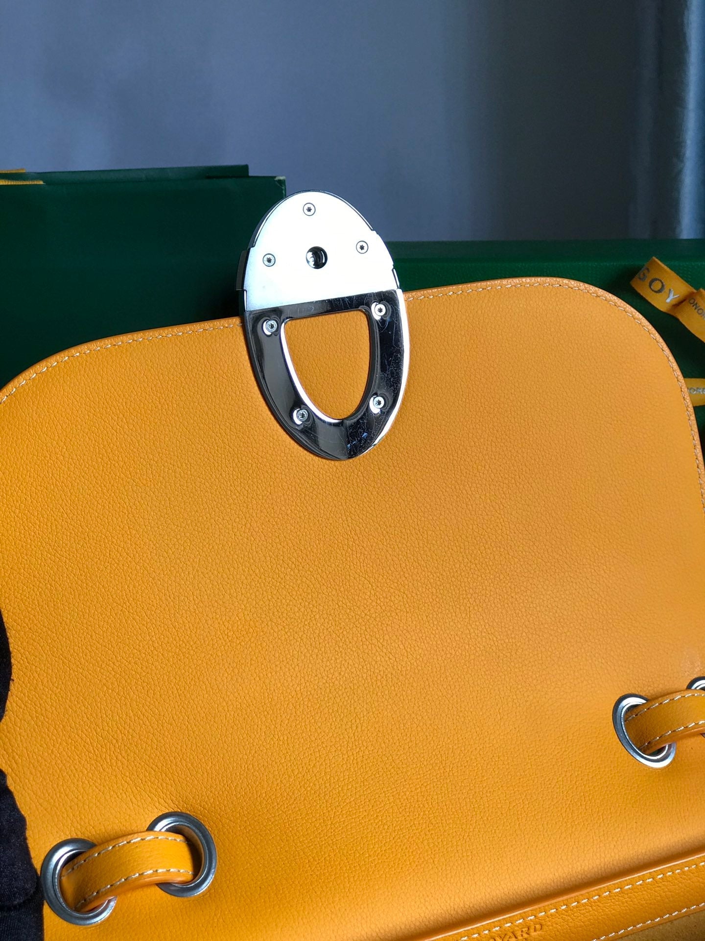Goyard 233 Bag 25 Cm Yellow Calfskin And Goyardine Canvas