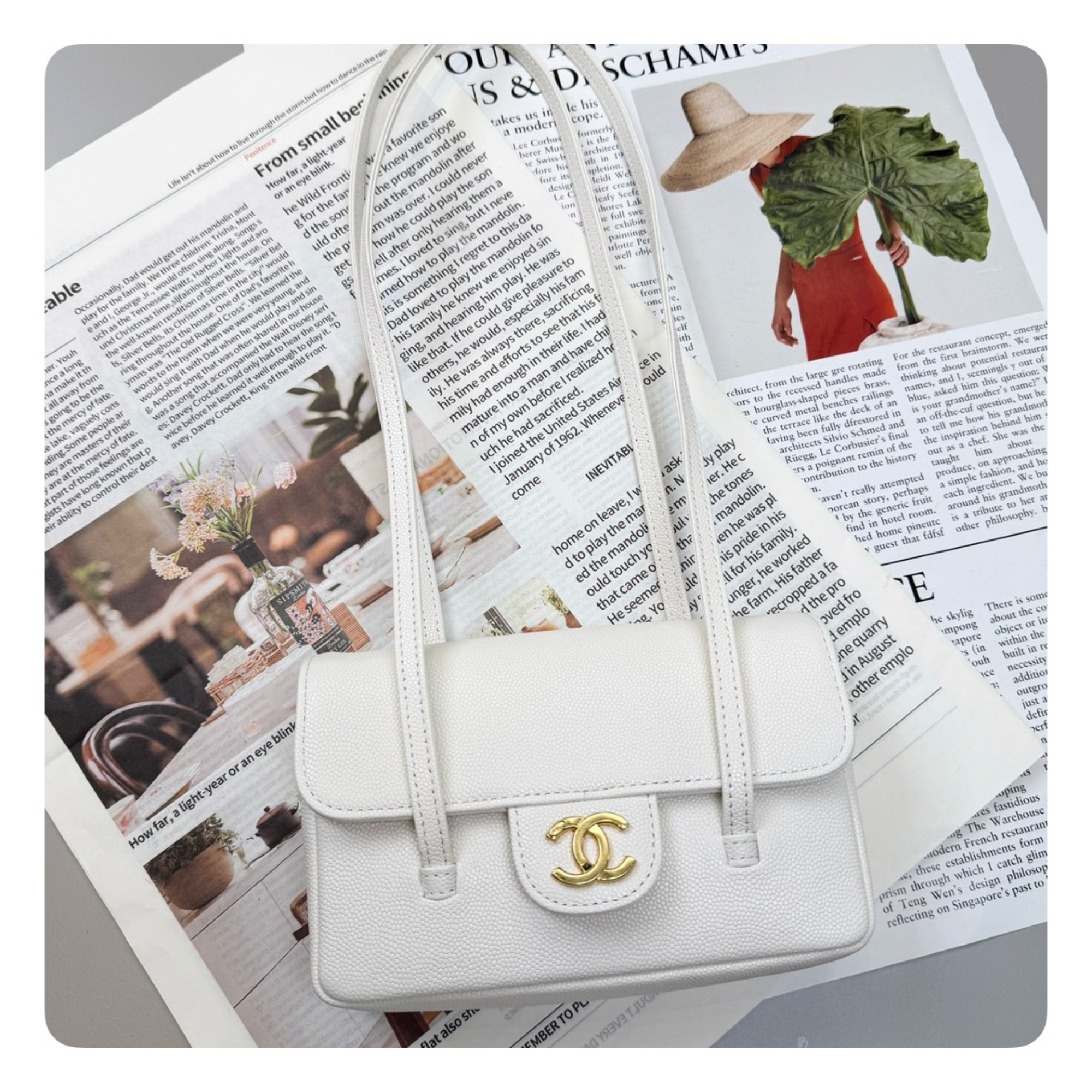 Chanel Clutch White Bag 17cm/6.7in