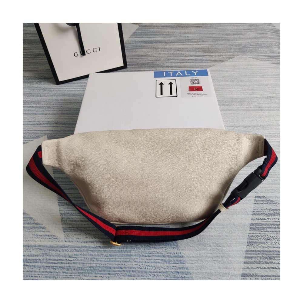 Gucci Print Leather Belt Bag White