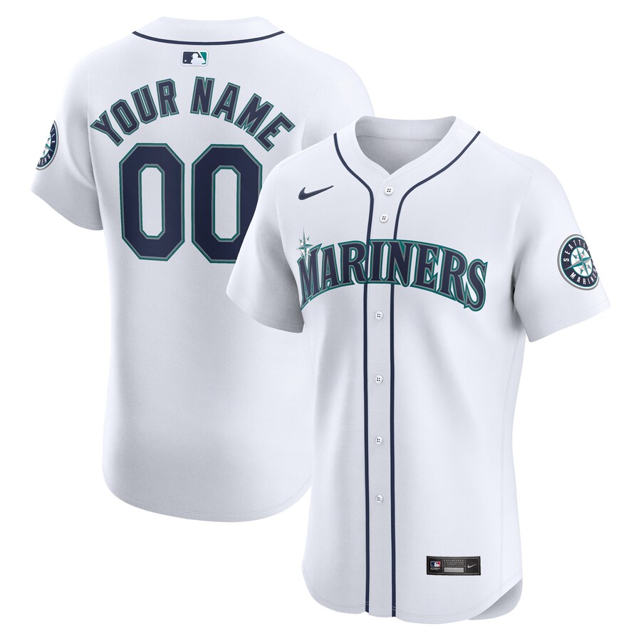 Seattle Mariners Home Elite Custom Jersey White