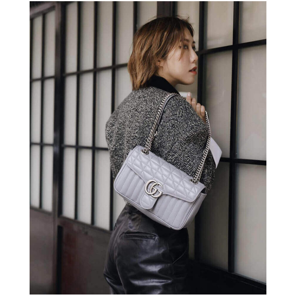 Gucci GG Marmont Small Shoulder Bag Grey