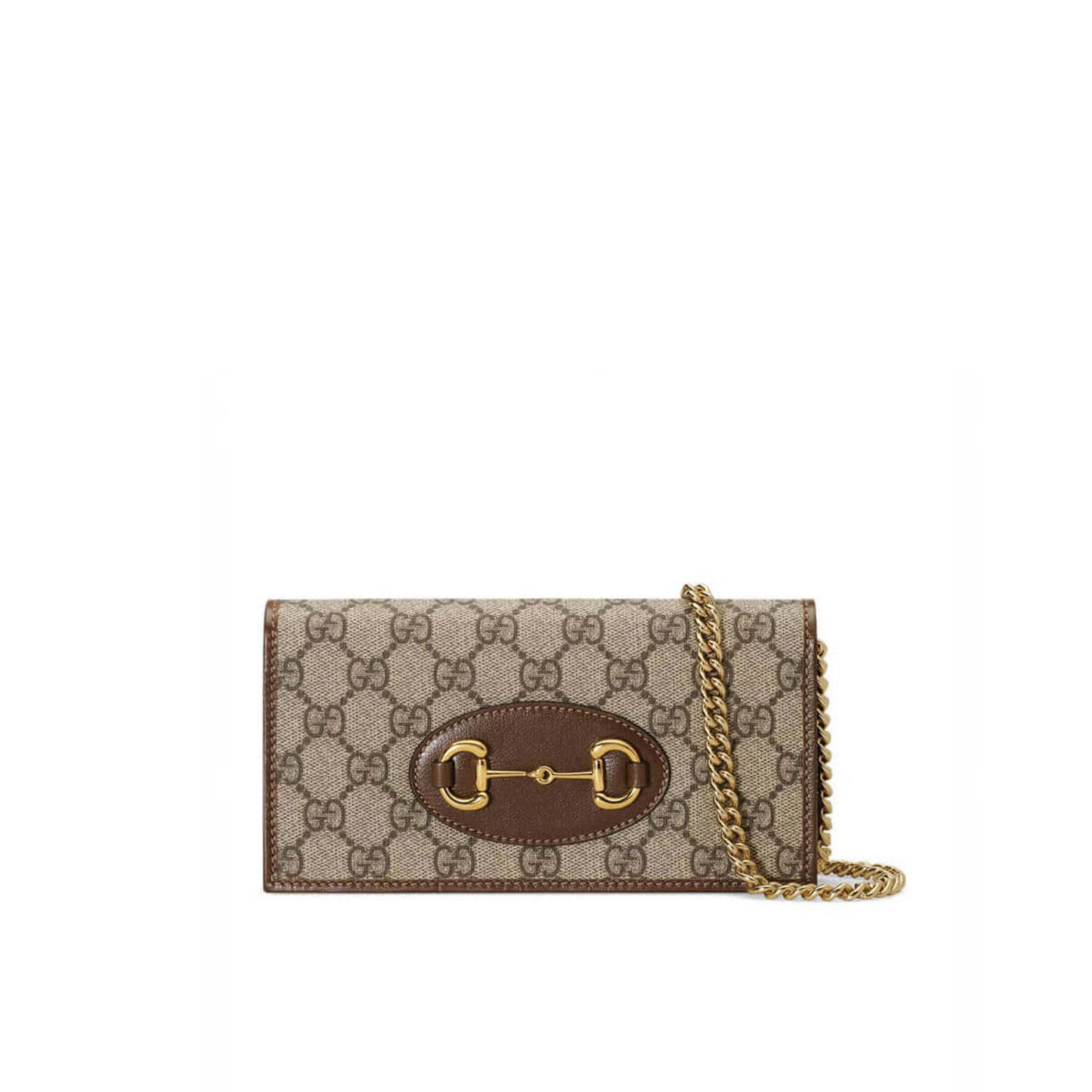 Gucci 1955 Horsebit Wallet With Chain Brown 19cm