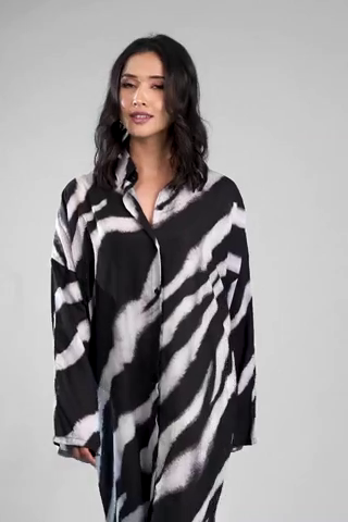 Zebra Oversized Shirt Dress