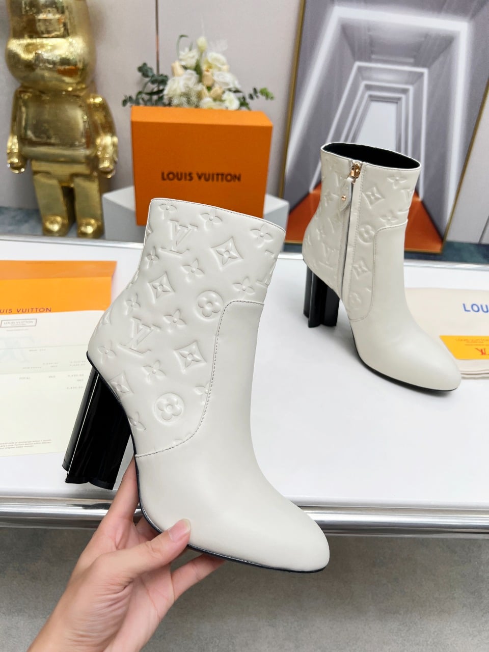Louis Vuitton Silhouette Ankle Boot White