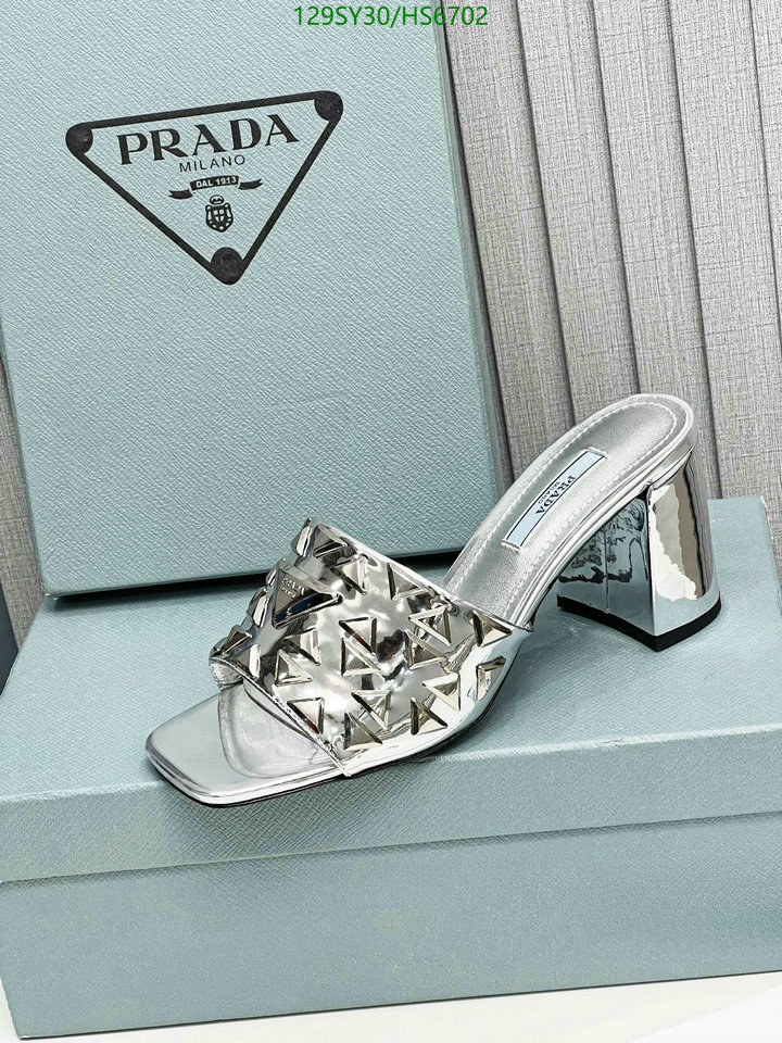 Prada Studded Metallic Leather Mules Silver
