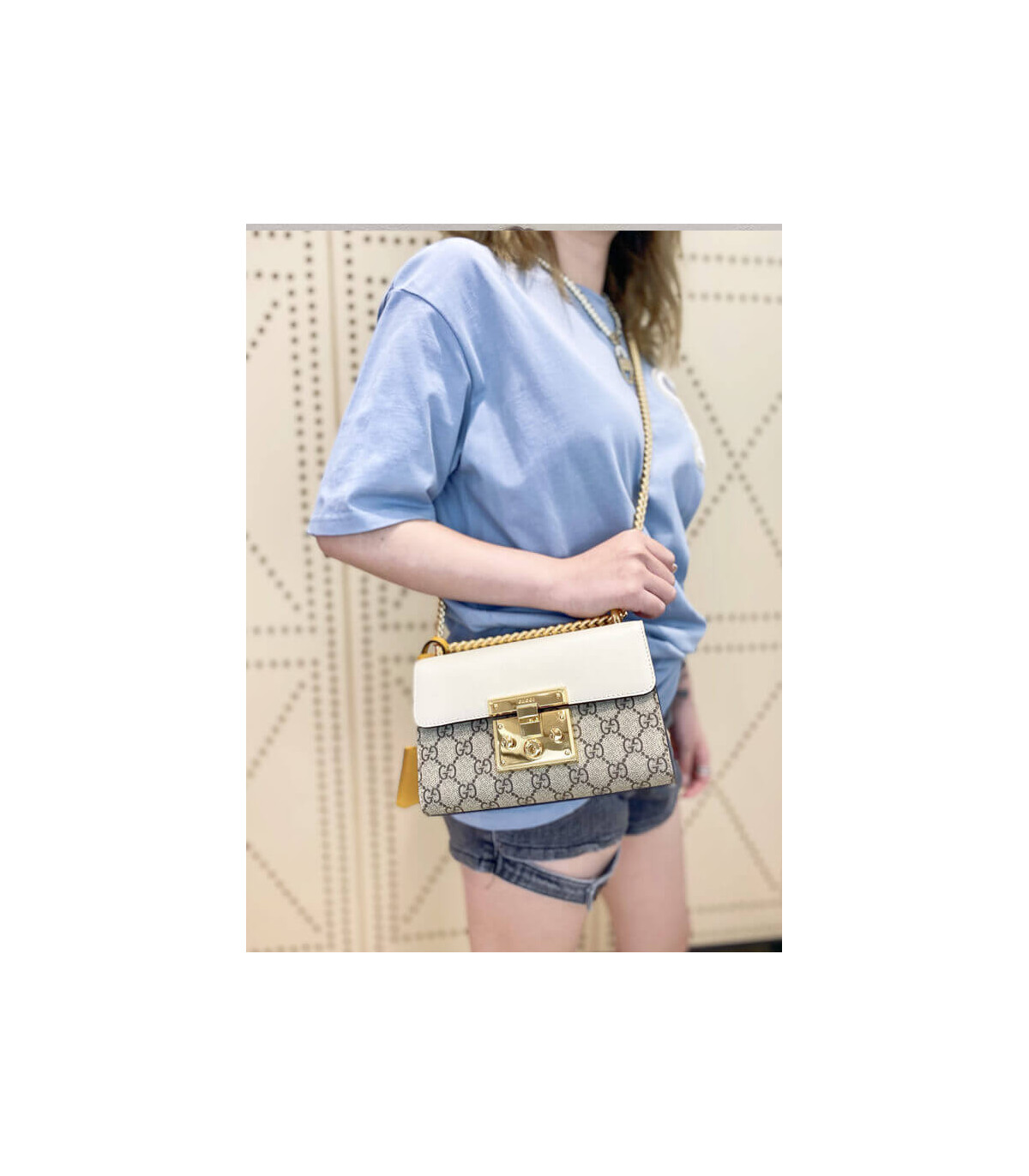 Gucci Padlock Small GG Shoulder Bag White