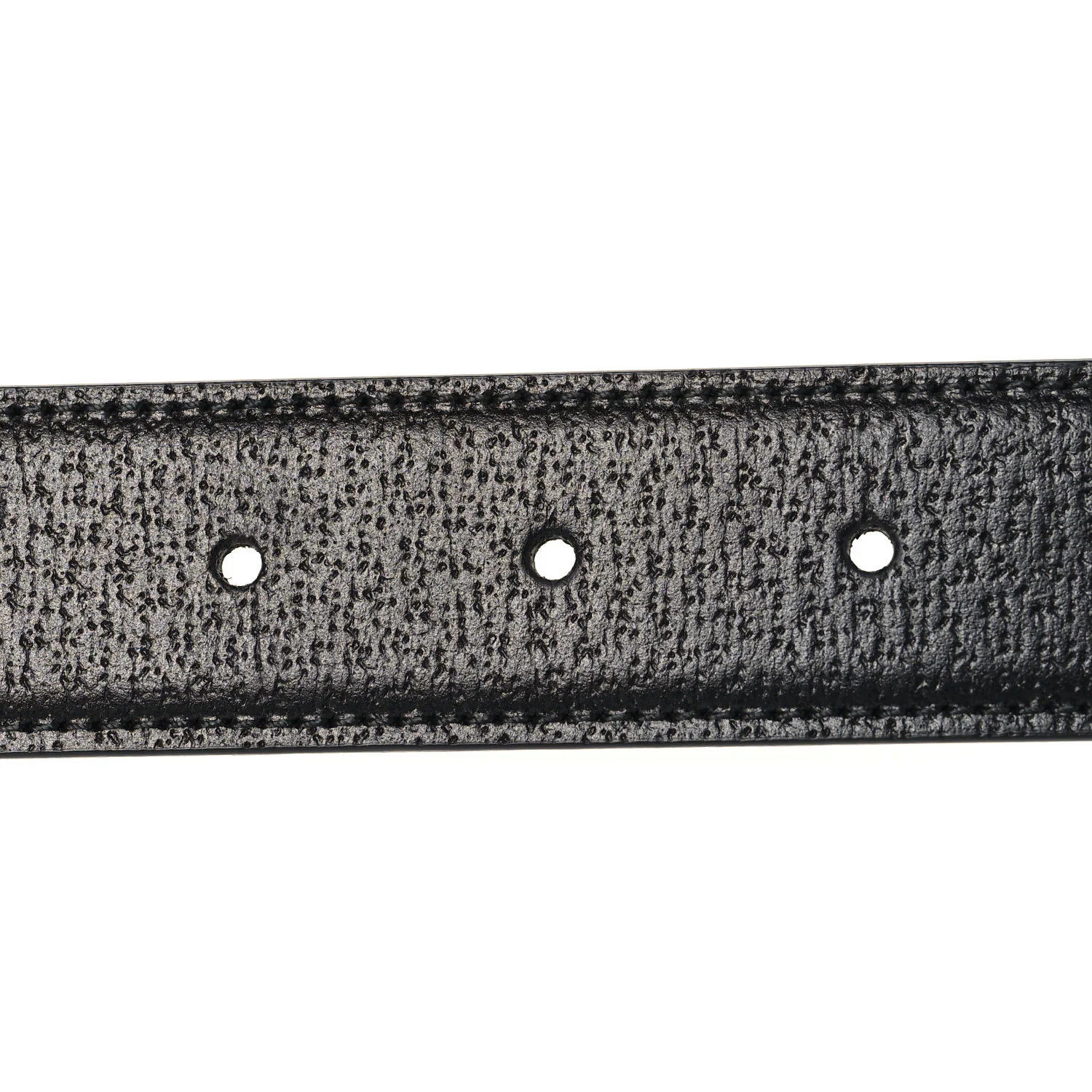 Textured Dollar Calfskin Squared Interlocking G 30mm Reversible Belt 85 34 Black