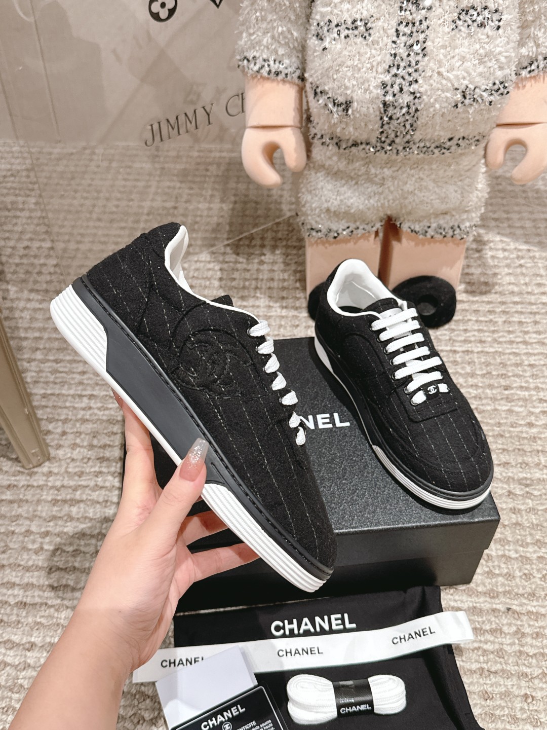 CHANEL Wool & Mixed Fibers Sneakers
