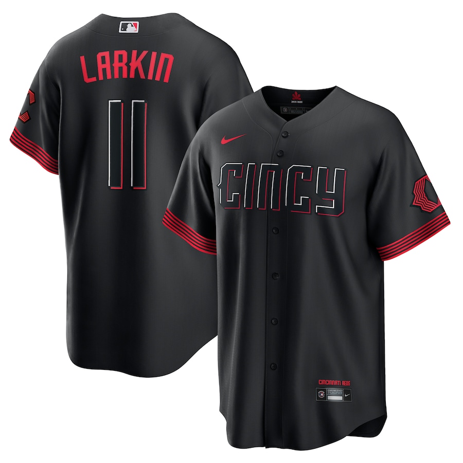 Barry Larkin Cincinnati Reds City Connect Player Jersey Black