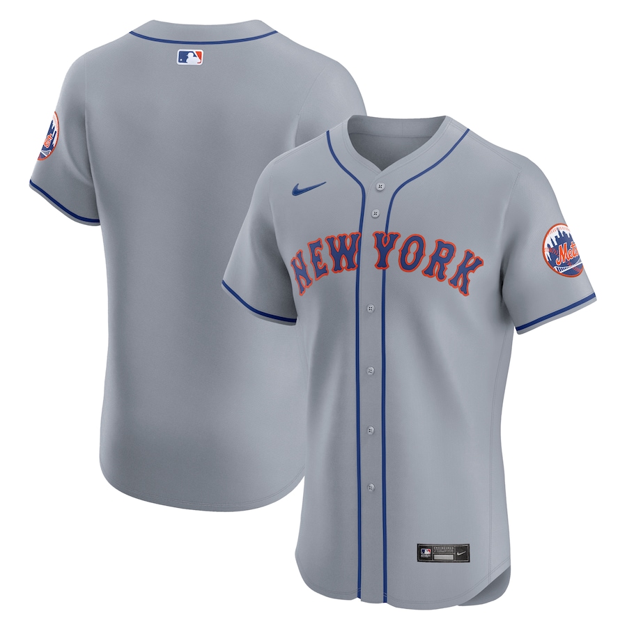 New York Mets Road Vapor Premier Elite Patch Jersey Gray