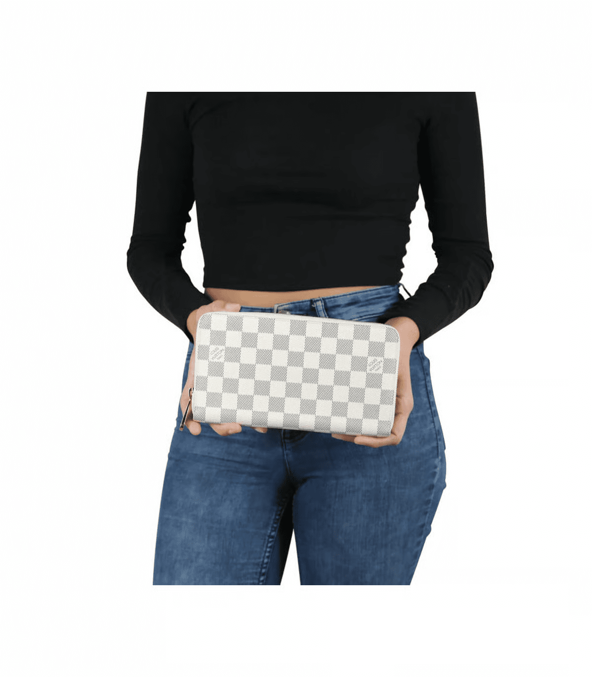Louis Vuitton Damier Azur Zippy Wallet Pink